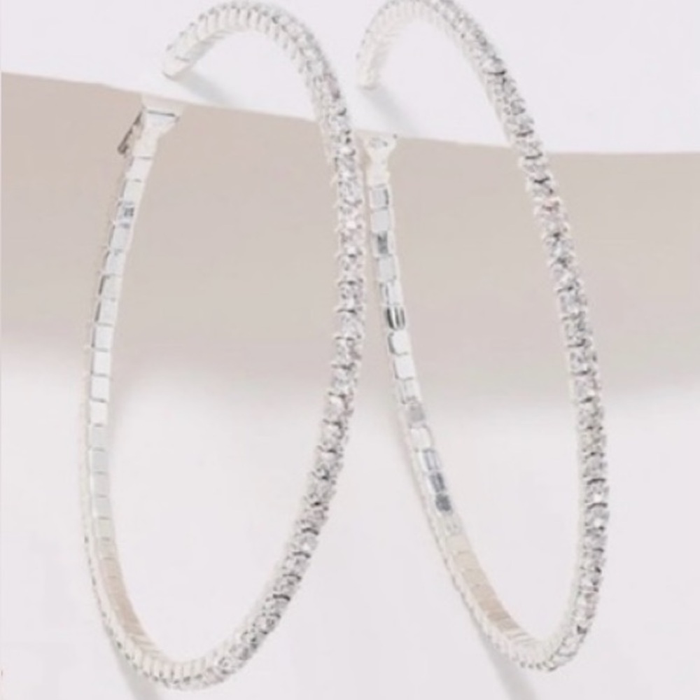 Joan Rivers Silver Tone Hoop Earrings